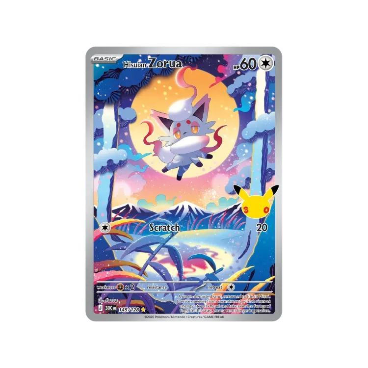 Zorua de Hisui (145/128) Celebração de 30 Anos Pokémon TCG