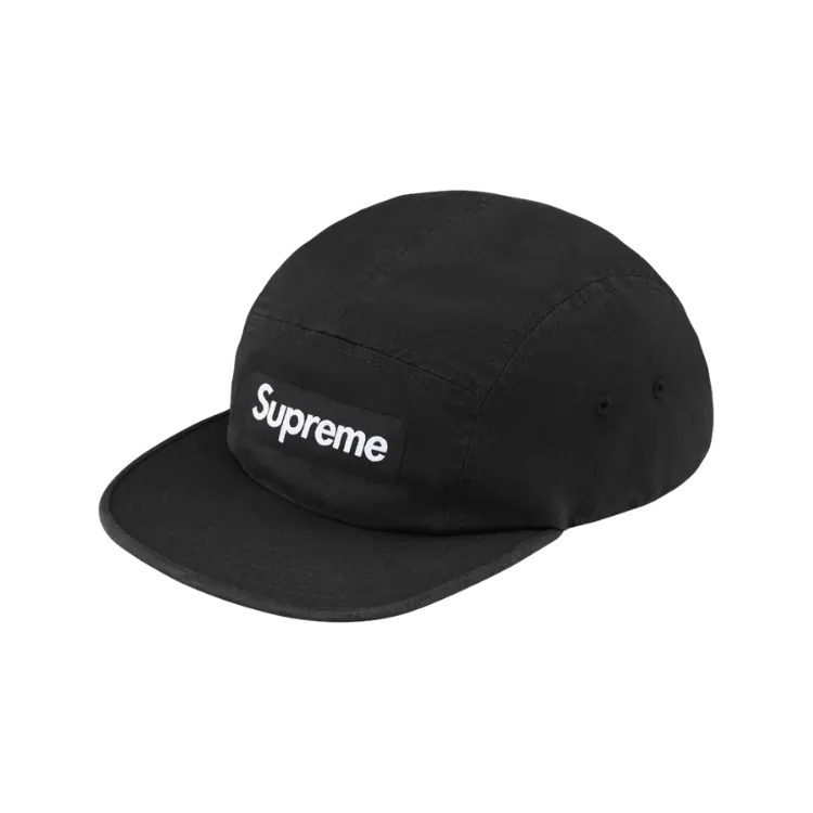 Boné Supreme Washed Chino Twill Camp Black FW26-W1 - Droper