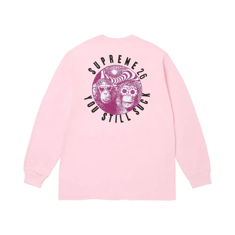 Camiseta Supreme You Still Suck Long Sleeve Light Pink FW26-W1
