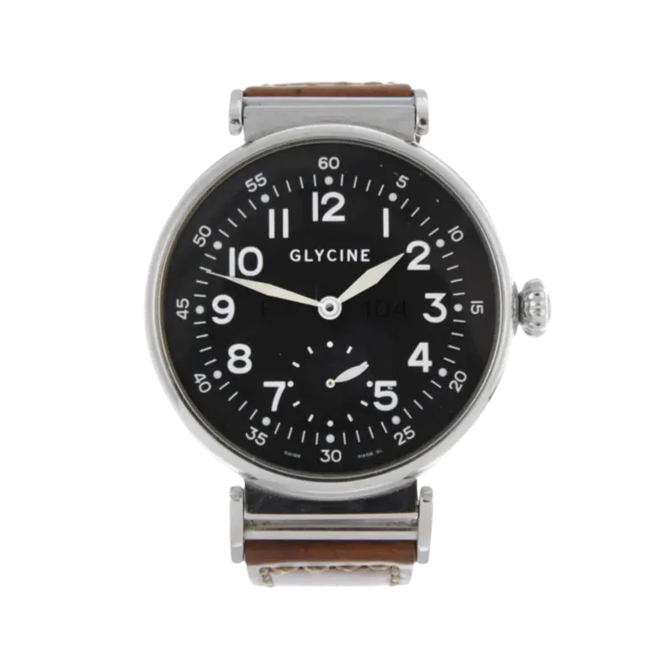 Relógio Glycine F 104 Manual Black Tan 44mm