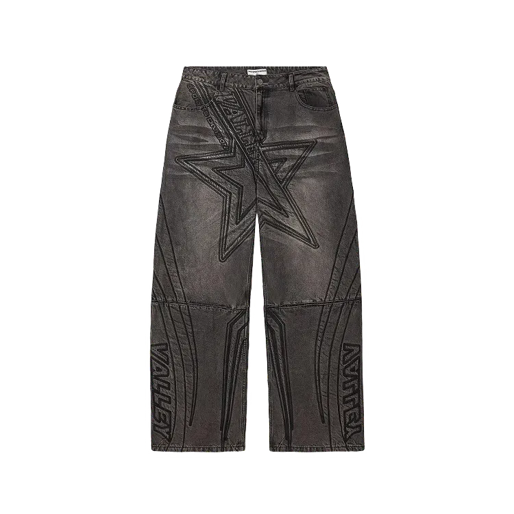 Calça Vale Lives Forever Black Motocroxxx Pines Denim Black