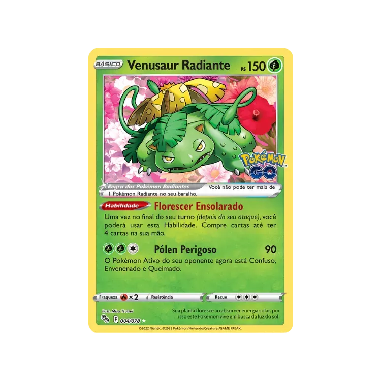 Venusaur Radiante (4/78) Pokémon GO Pokémon TCG