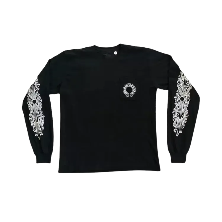 Camiseta Chrome Hearts Horse Shoe Long Sleeve Black