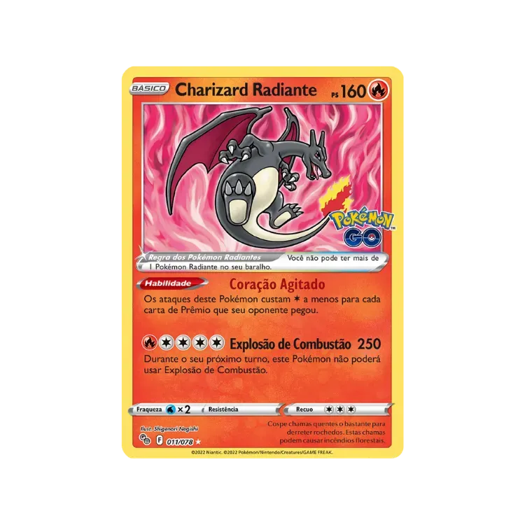 Charizard Radiante (11/78) Pokémon GO Pokémon TCG