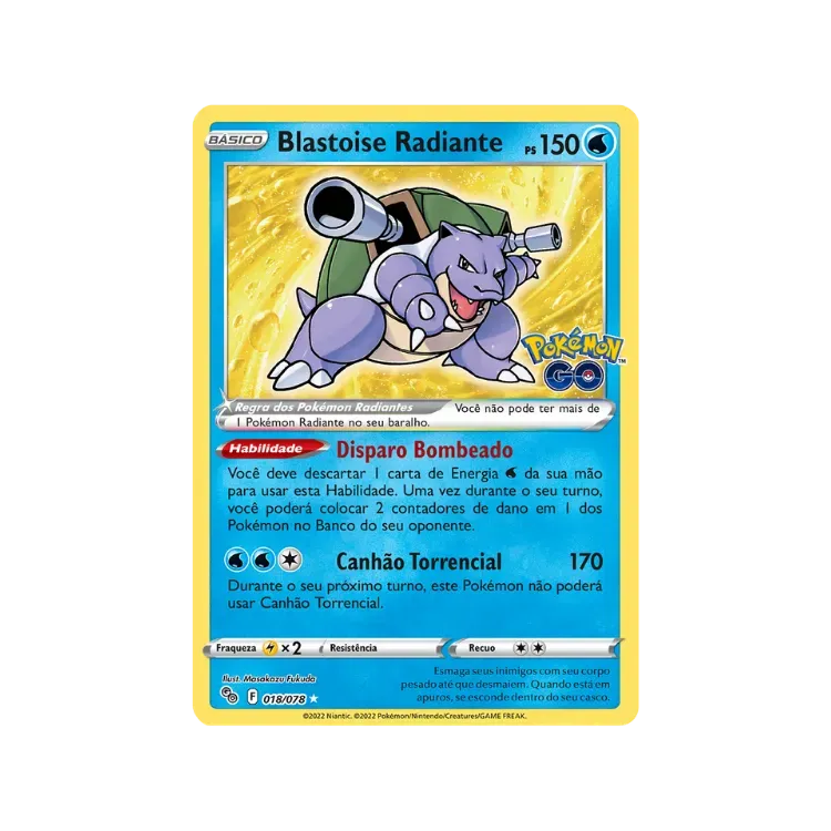 Blastoise Radiante (18/78) Pokémon GO Pokémon TCG