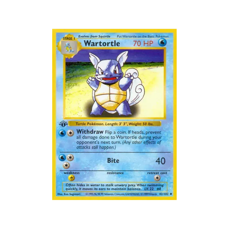 Wartortle (42/102) Base Set Pokémon TCG