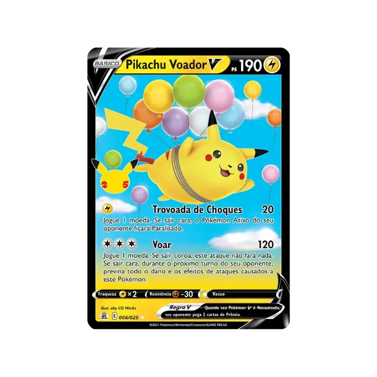 Pikachu Voador V (6/25) Celebrações Pokémon TCG