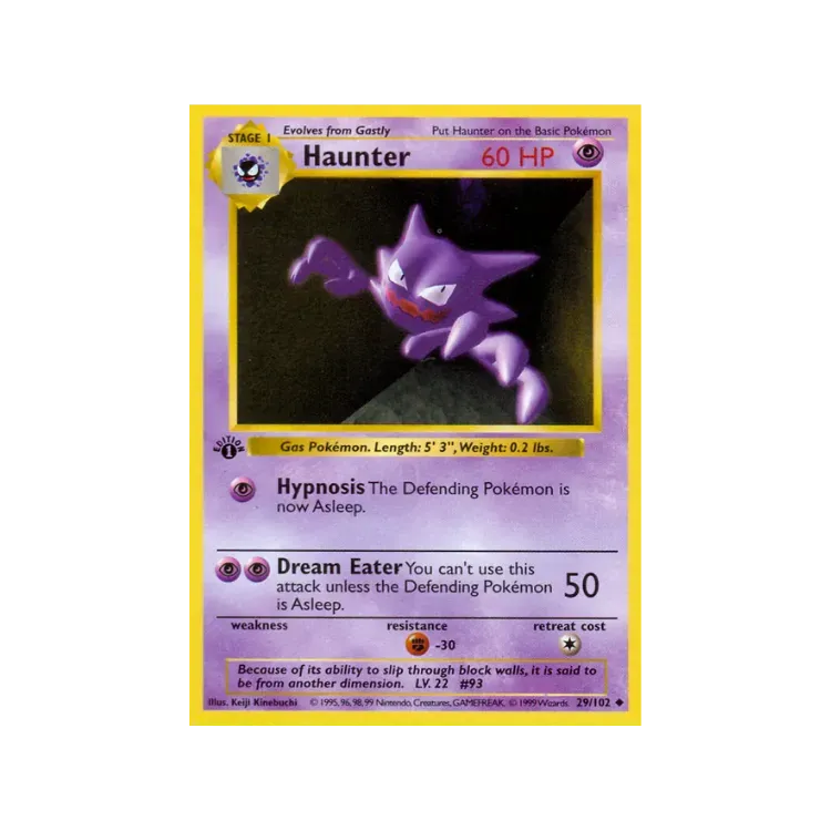 Haunter (29/102) Base Set Pokémon TCG
