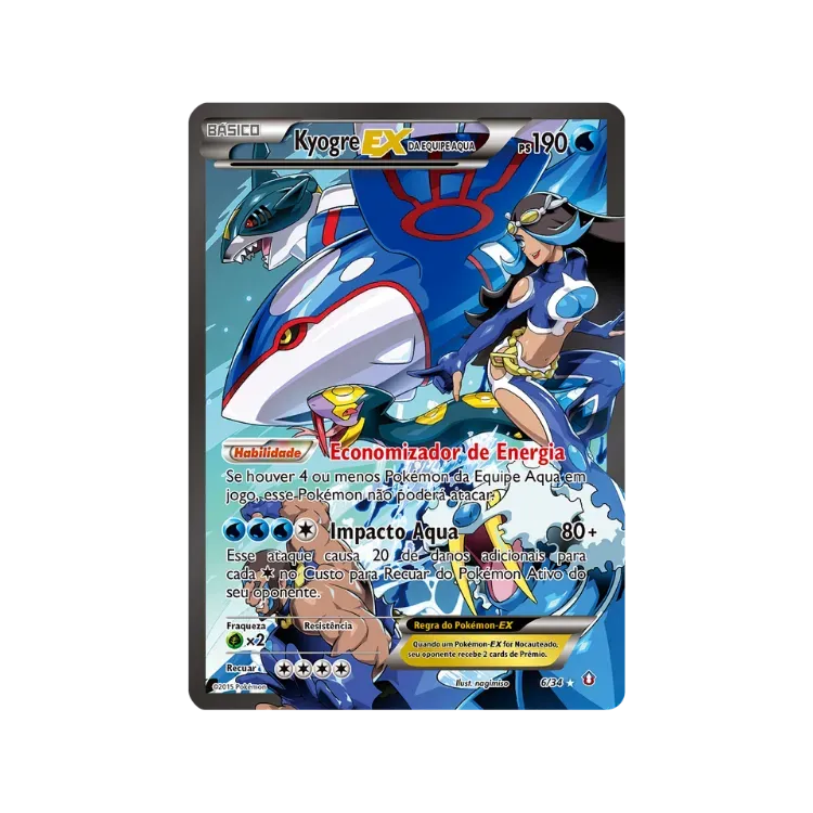 Kyogre-EX da Equipe Aqua (6/34) Crise Dupla Pokémon TCG