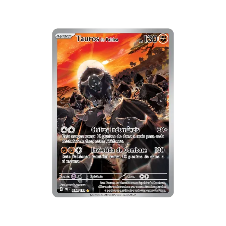 Tauros de Paldea (218/193) Evoluções em Paldea Pokémon TCG