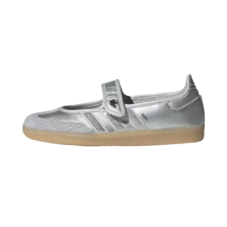 adidas Samba OG Mary Jane Silver Metallic Grey One Gum
