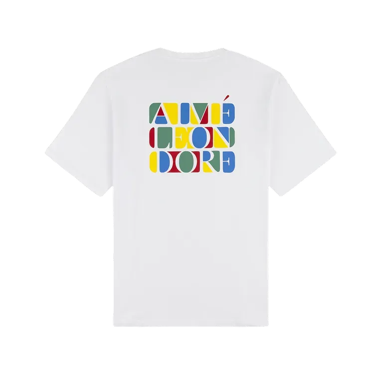 Camiseta Aimé Leon Dore Stacked Logo Bright White