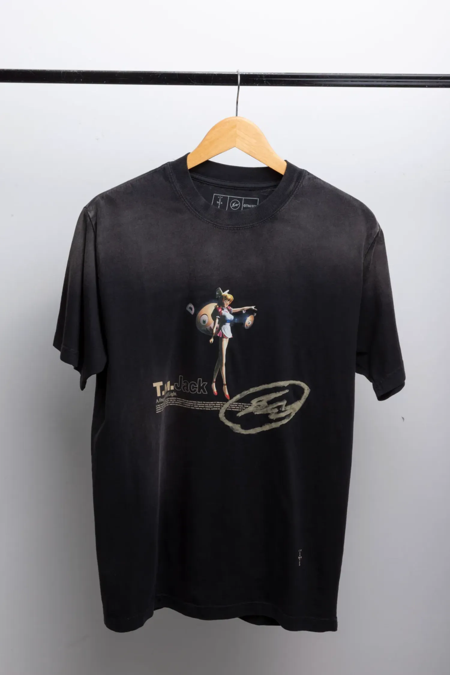 Takashi Murakami x Fragment x Cactus Jack Camiseta Tokyo Jack Black — M, Novo