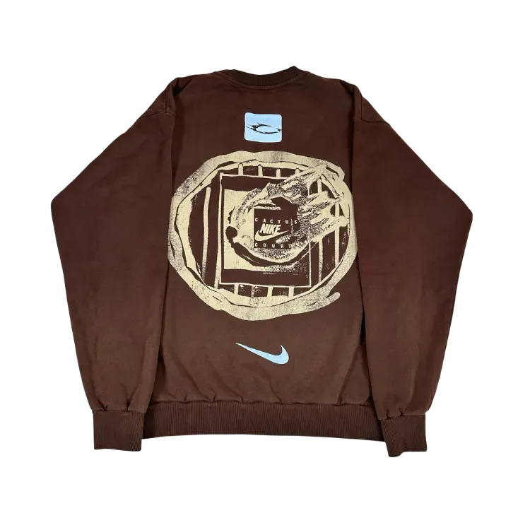 Cactus Jack x Nike Moletom Crewneck Court Brown - Droper