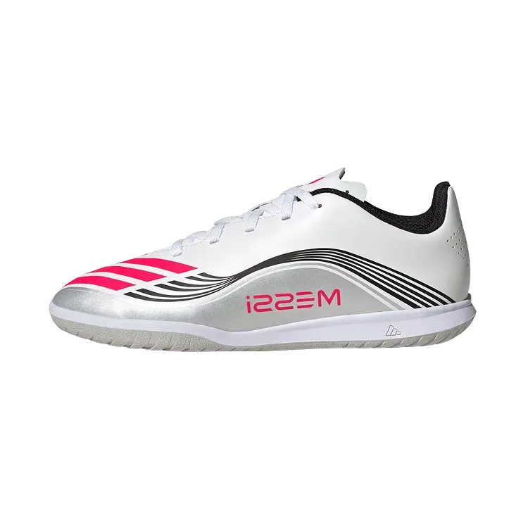 Chuteira adidas F50 Messi Club Indoor Cloud White Lucid Red Infantil