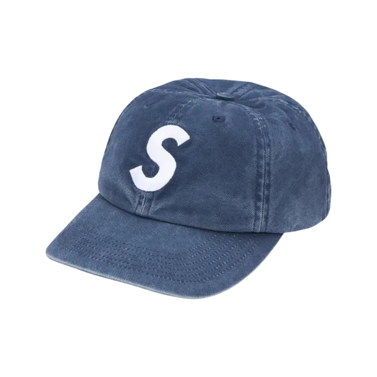 Boné Supreme Washed Canvas S Logo 6-Panel Black FW26-W3 - Droper