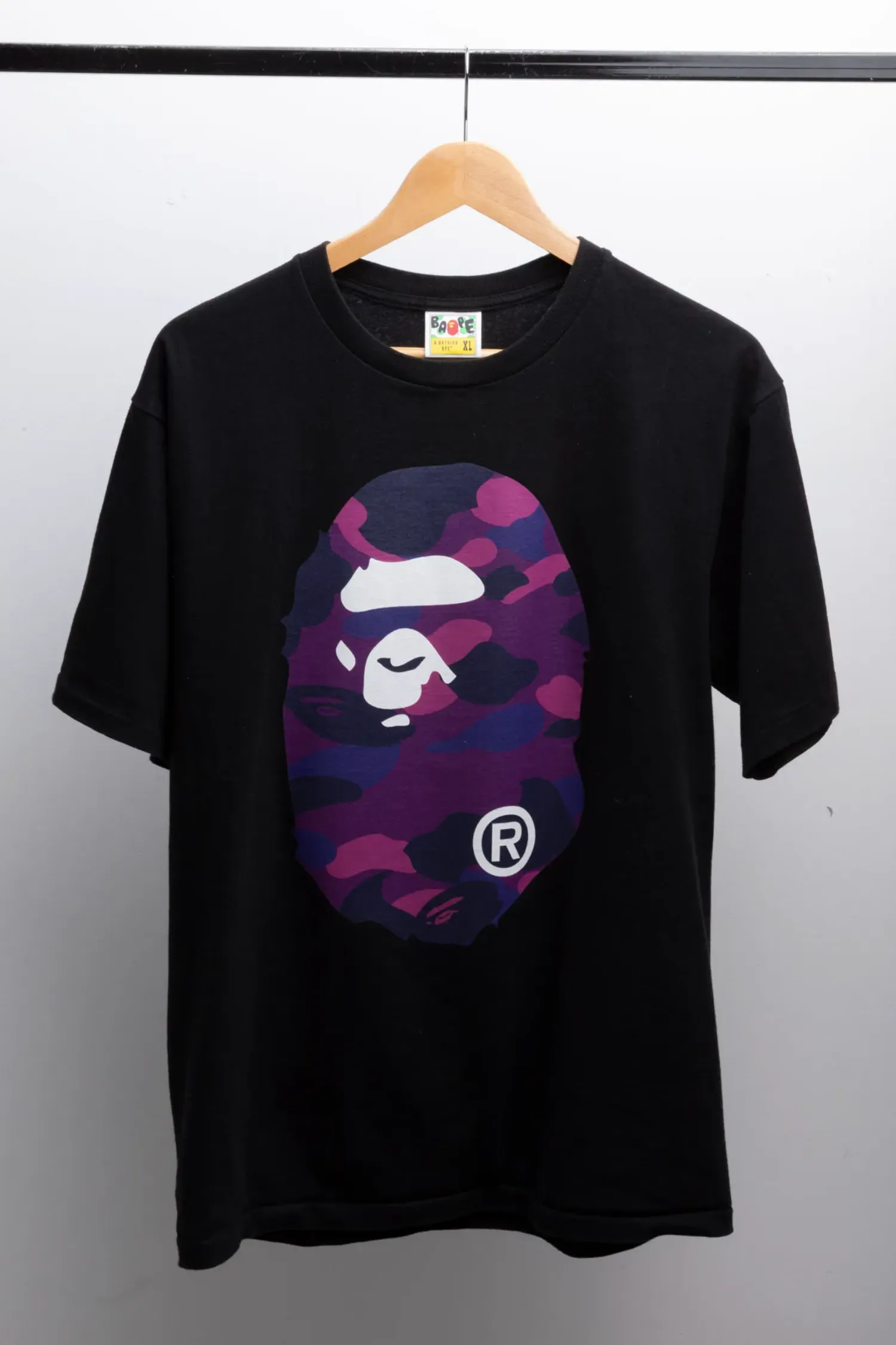 Camiseta Bape Big Ape Head Purple — XG, Usado