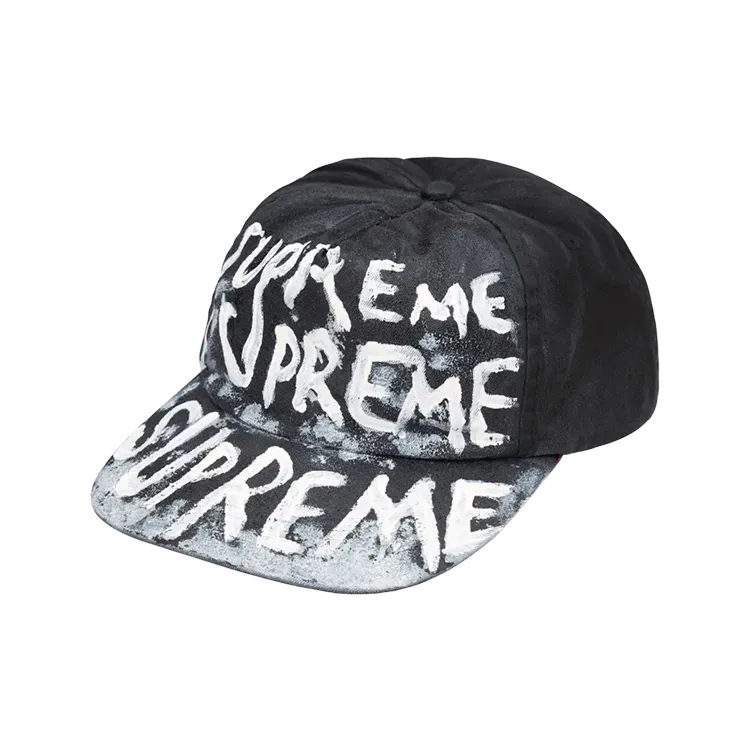 Josh Smith x Supreme Boné Painted 5-Panel Black FW26-W3 - Droper