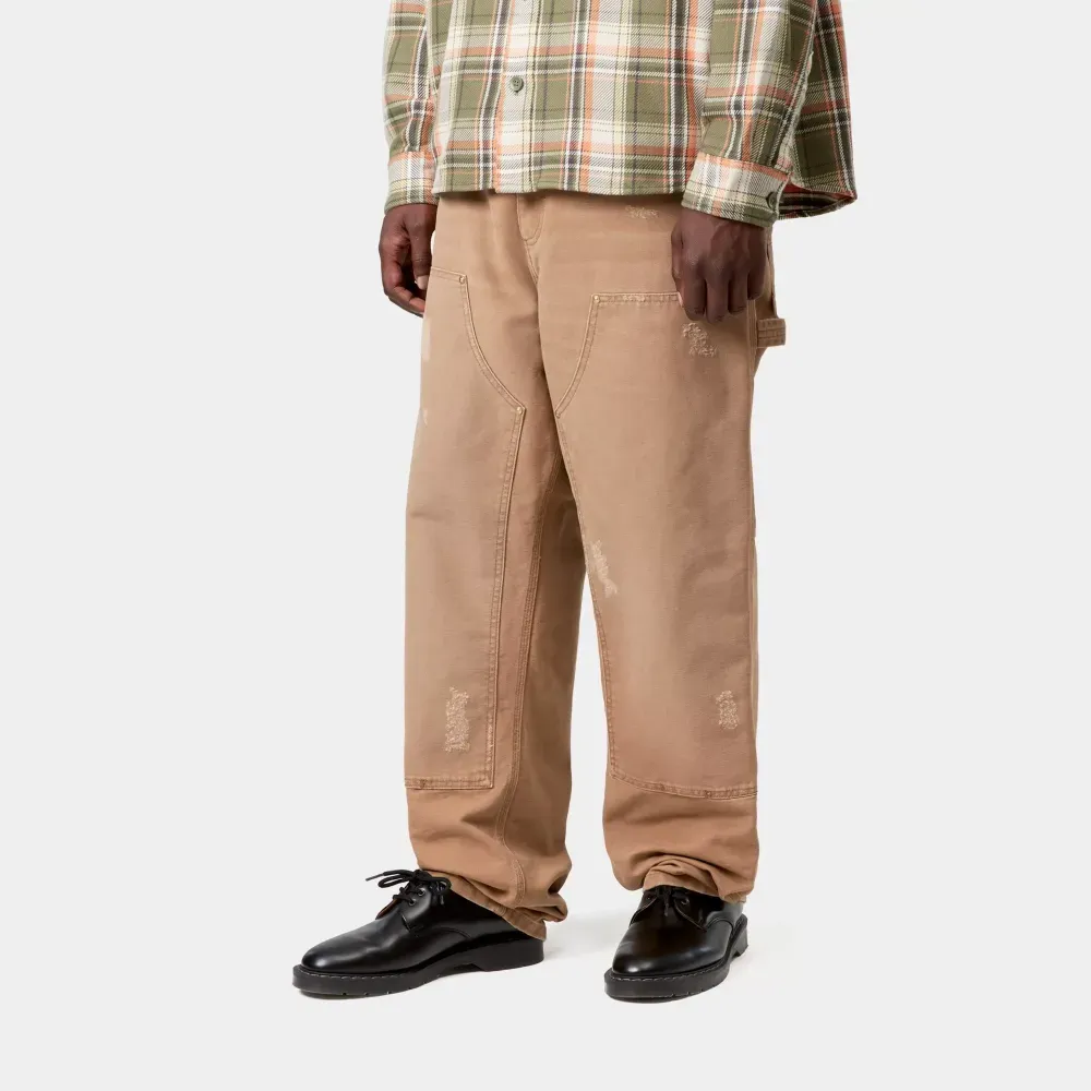 Calça Carhartt Double Knee Hamilton Brown Grind Wash foto 3