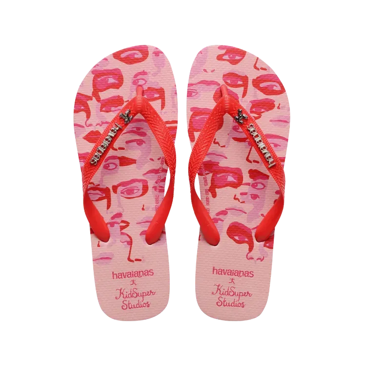 KidSuper x Havaianas Chinelo Top Camo Pink