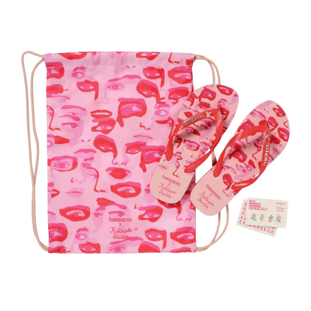 KidSuper x Havaianas Chinelo Top Camo Pink foto 4