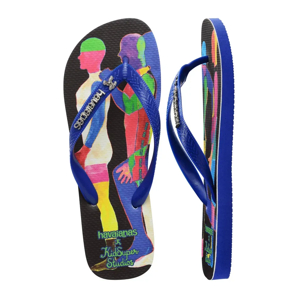 KidSuper x Havaianas Chinelo Top Runner Marine Blue foto 3
