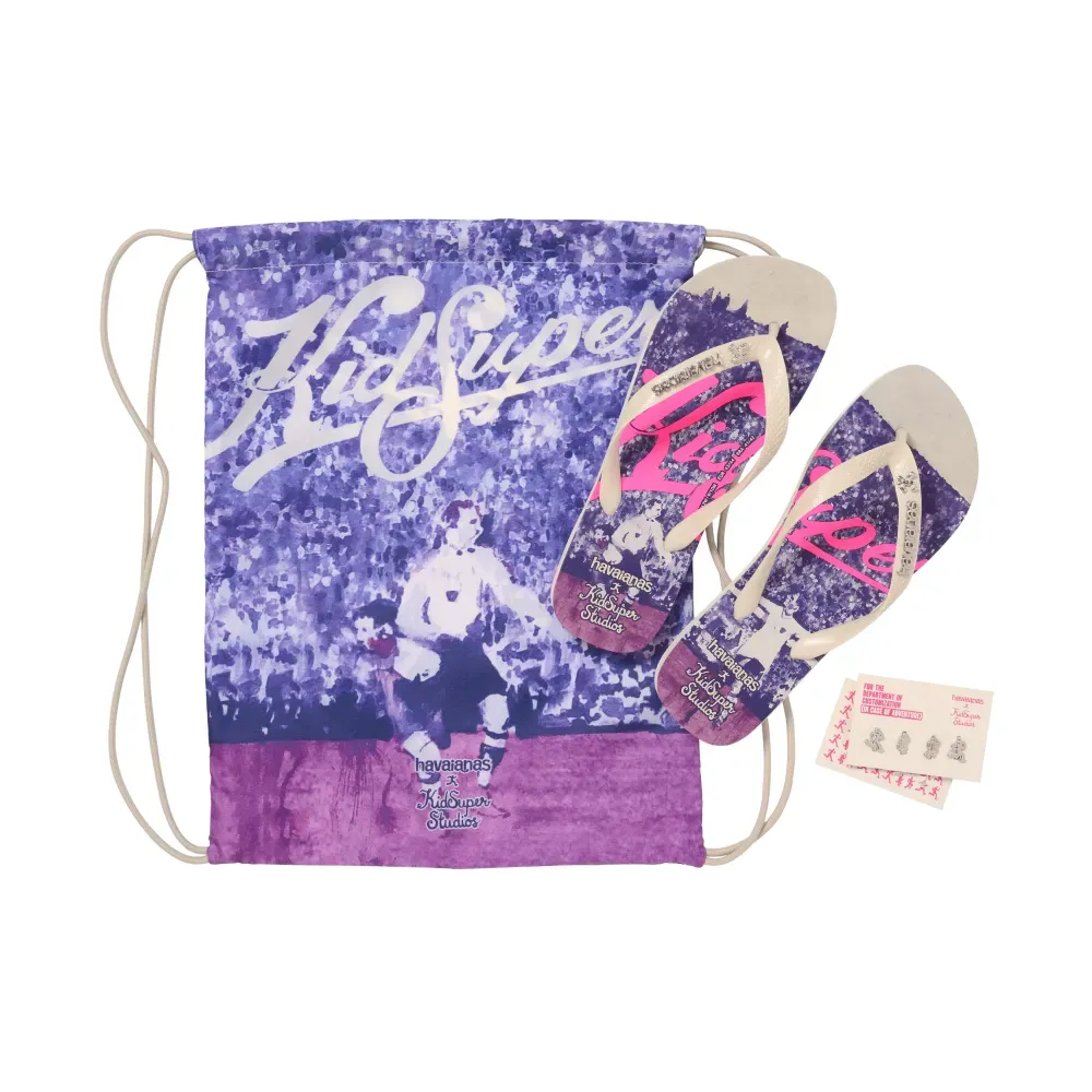 KidSuper x Havaianas Chinelo Top Futebol White foto 3