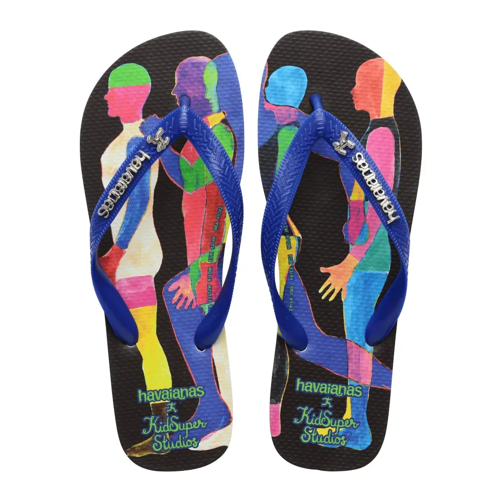 KidSuper x Havaianas Chinelo Top Runner Marine Blue foto 2