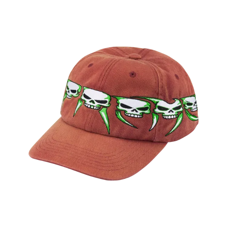 Boné Supreme Skulls Spellout 6-Panel Rust FW26-W4