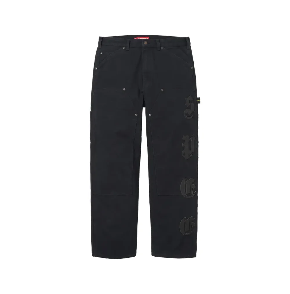 Calça Supreme Leather Appliqué Double Knee Painter Black FW26-W4