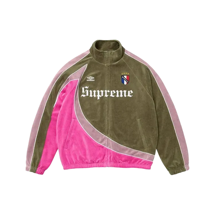 Umbro x Supreme Jaqueta Velour Track Olive FW26-W4 - Droper