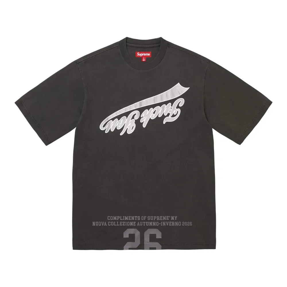 Camiseta Supreme Cracked Flipped S/S Top Black FW26-W4 - Droper