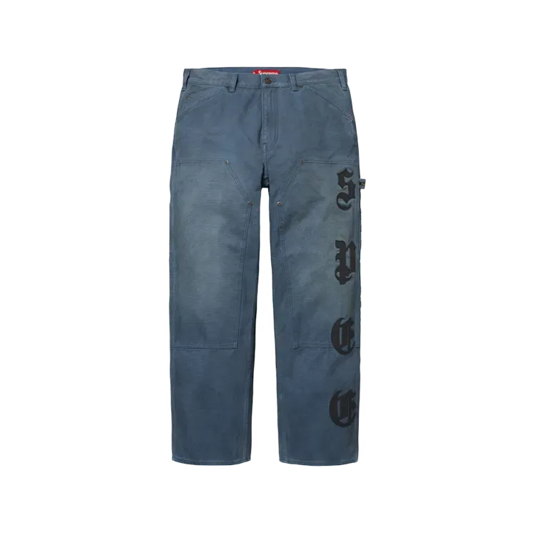 Calça Supreme Leather Appliqué Double Knee Painter Navy FW26-W4