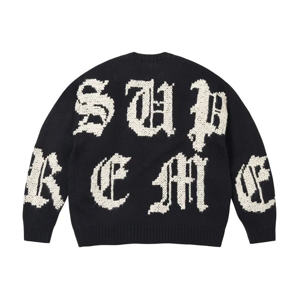 Suéter Supreme Cross Stitch Logo Black FW26-W4 - Droper