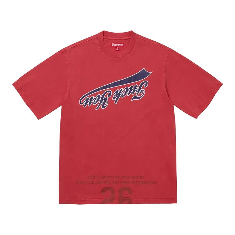Camiseta Supreme Cracked Flipped S/S Top Red FW26-W4