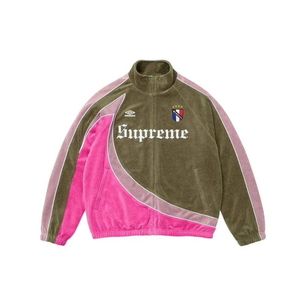 Umbro x Supreme Jaqueta Velour Track Olive FW26-W4 - Droper