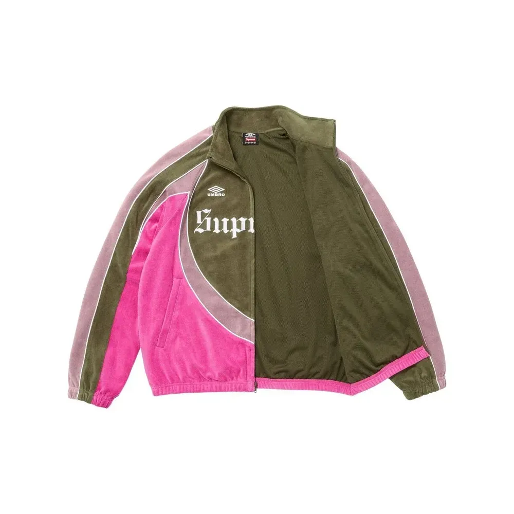 Umbro x Supreme Jaqueta Velour Track Olive FW26-W4 - Droper