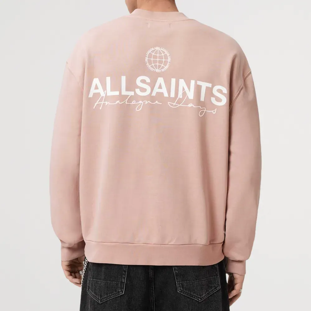 Moletom AllSaints Emblem Crew Neck Cotton Sunbaked Pink foto 1
