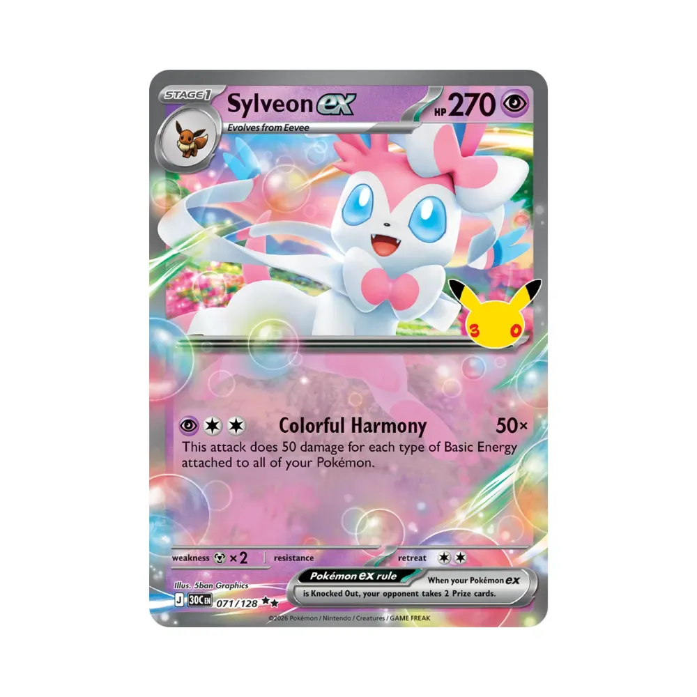Sylveon ex (71/128) Celebração de 30 Anos Pokémon TCG foto 1