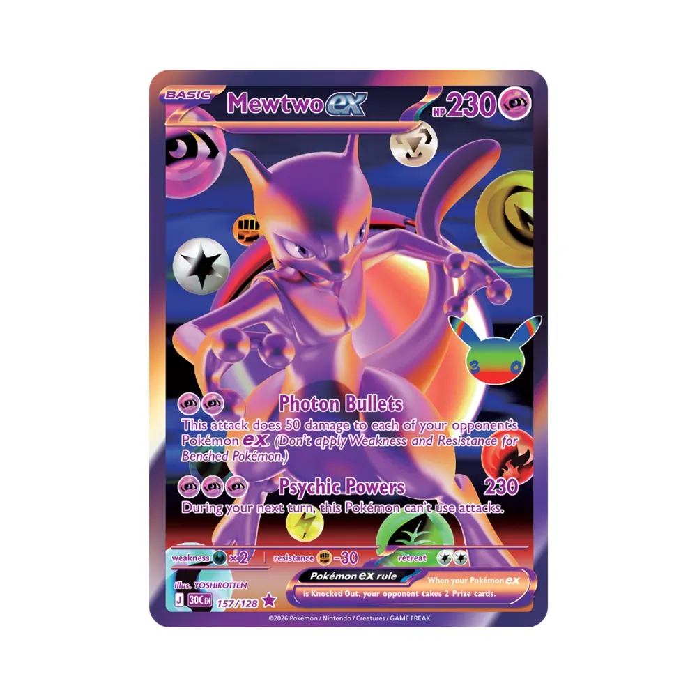 Mewtwo (157/128) Celebração de 30 Anos Pokémon TCG foto 1