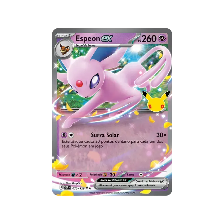 Espeon ex (70/128) Celebração de 30 Anos Pokémon TCG