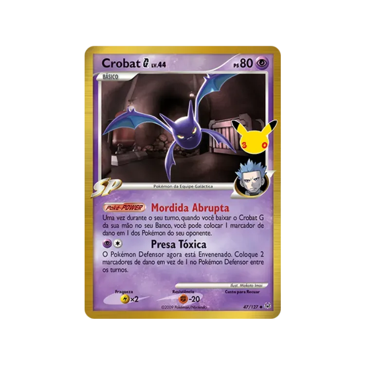 Crobat G (47/127) Celebração de 30 Anos Pokémon TCG