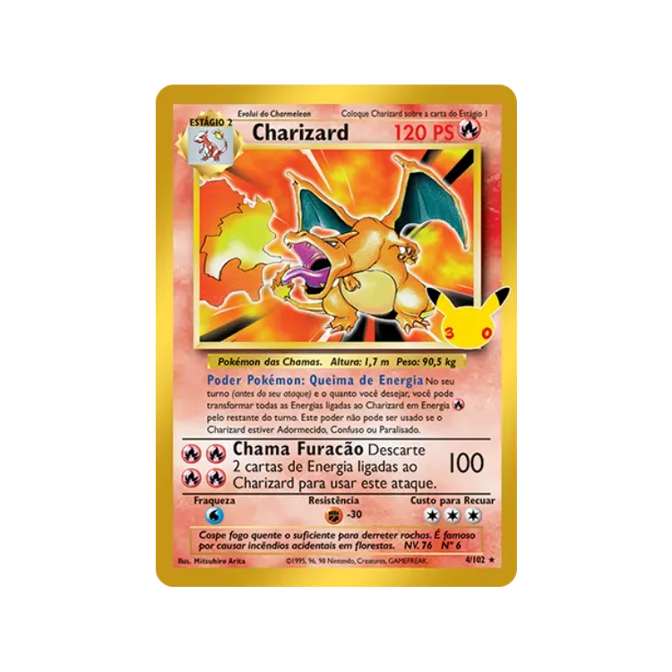 Charizard (4/102) Celebração de 30 Anos Pokémon TCG