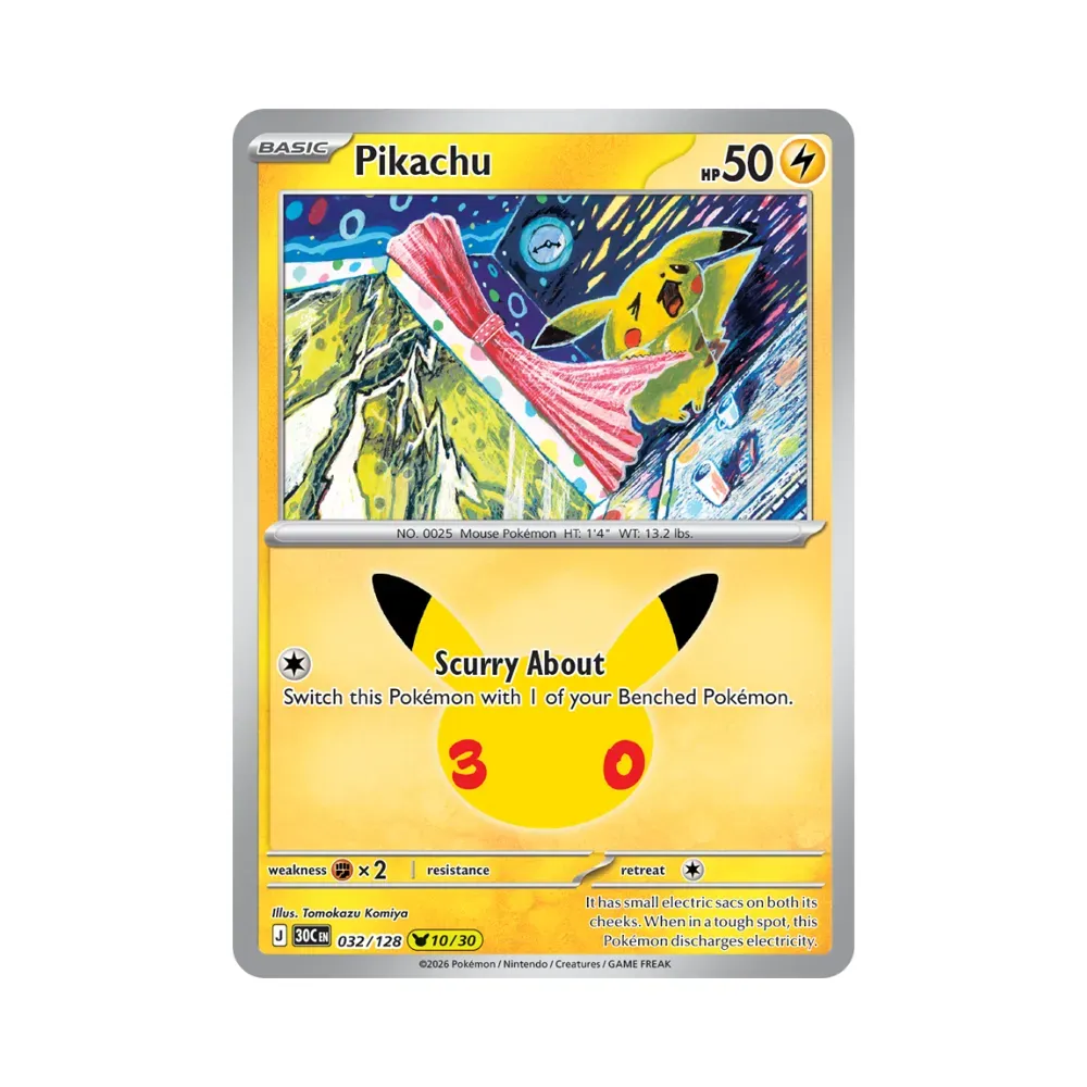 Pikachu (32/128) Celebração de 30 Anos Pokémon TCG foto 1