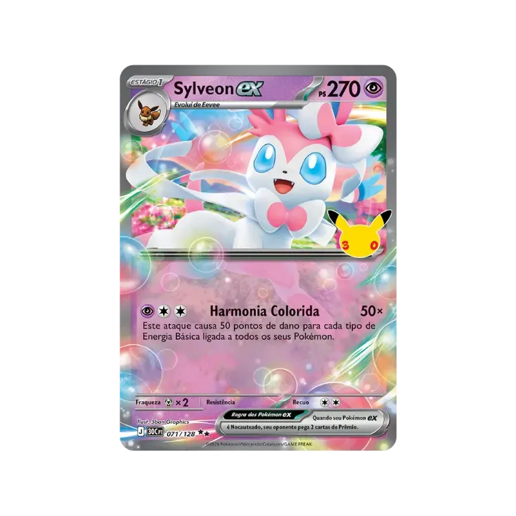 Sylveon ex (71/128) Celebração de 30 Anos Pokémon TCG