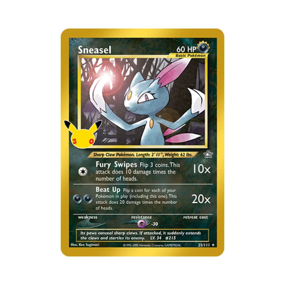 Sneasel (25/111) Celebração de 30 Anos Pokémon TCG foto 1