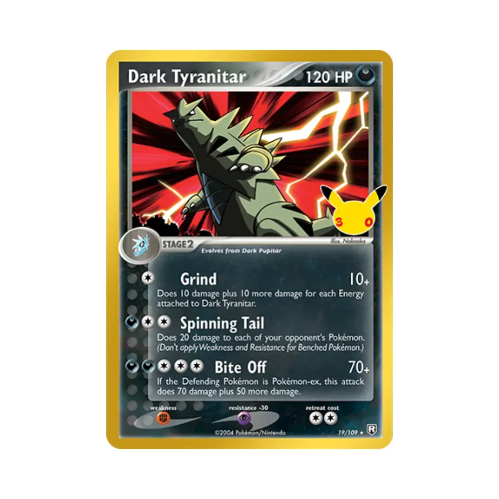 Tyranitar Sombrio (19/109) Celebração de 30 Anos Pokémon TCG foto 1