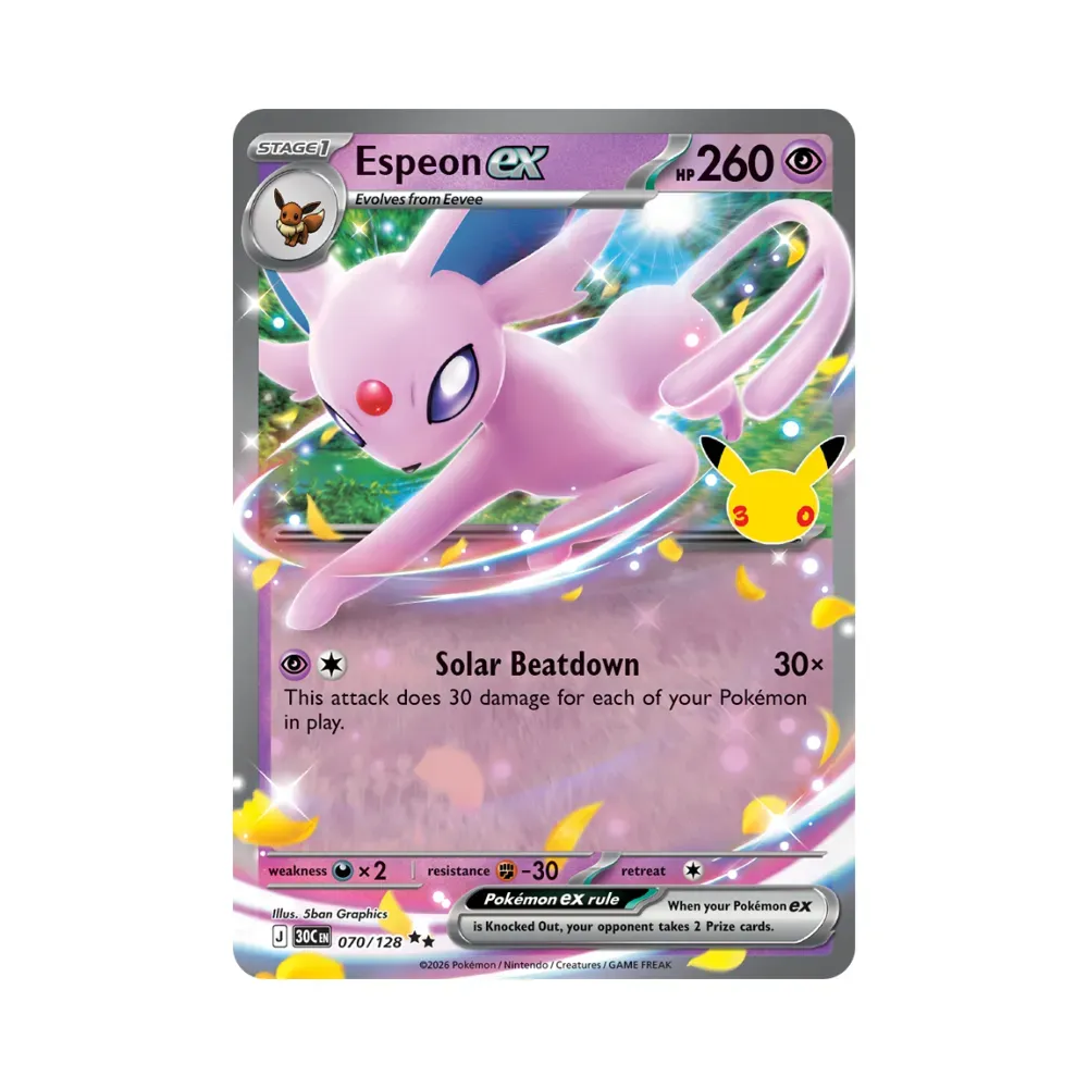 Espeon ex (70/128) Celebração de 30 Anos Pokémon TCG foto 1