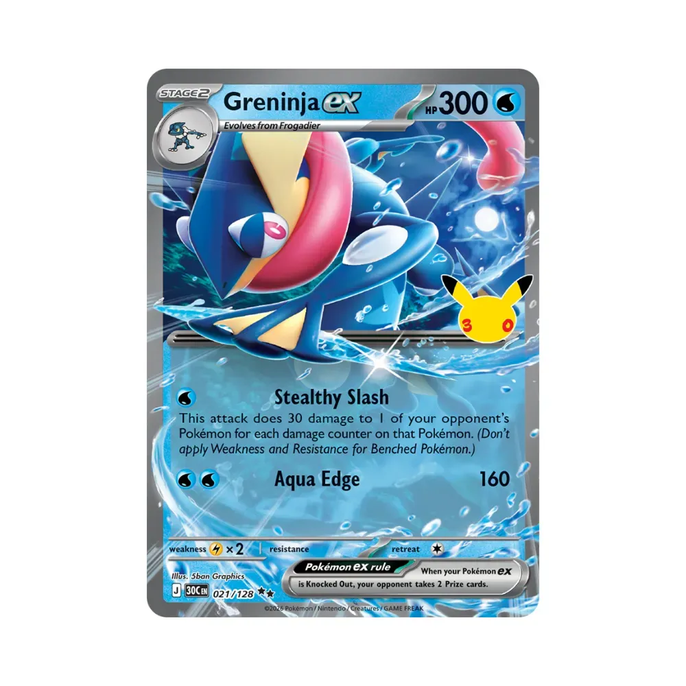 Greninja ex (21/128) Celebração de 30 Anos Pokémon TCG foto 1