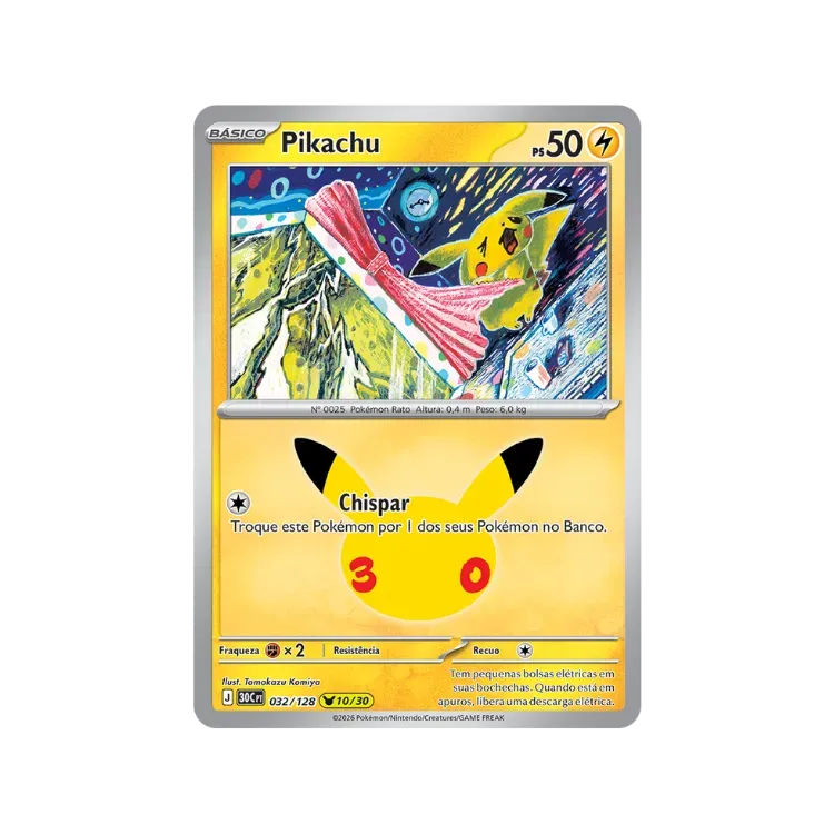 Pikachu (32/128) Celebração de 30 Anos Pokémon TCG